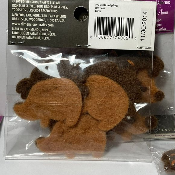 Hedgehog Felt Embellishments 100% Wool Needle Felting Crafts - Picture 6 of 13